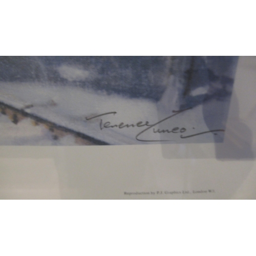 476A - A Terence Cuneo signed print The Flying Scotsman - 69cm x 50cm