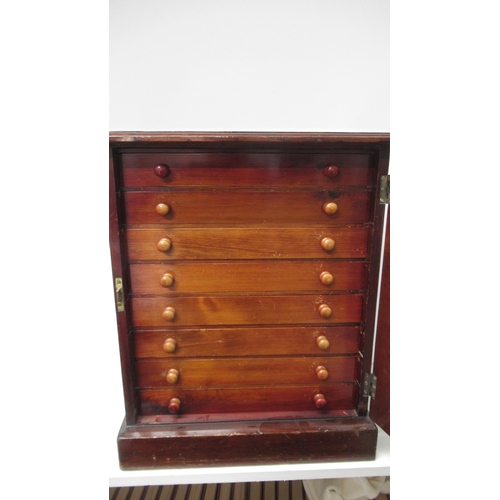 532 - A collection of butterflies and beetles housed in a 19th century mahogany and pine eight drawer coll... 