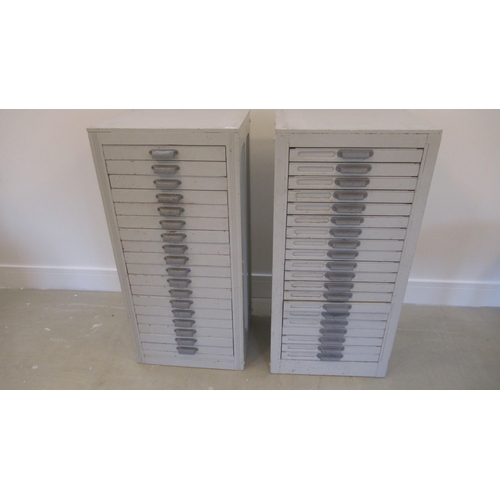 534 - Two painted printers/collectors cabinets each with 18 drawers - Height 107cm x Width 51cm