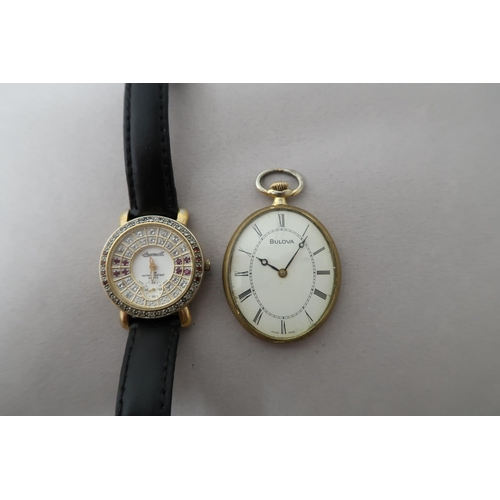 247 - A Bulova fob watch and Ingersol wristwatch - not currently working