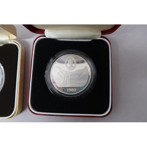 345 - Six Royal Mint silver proof coins - Three 1980 Queen Mother 80th Birthday, two 1977 QEII Silver Jubi... 