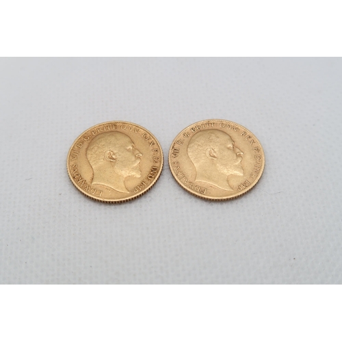 350 - Two gold half sovereigns - 1906 and 1908