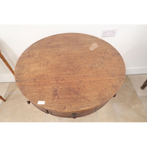 523 - A 19th century mahogany drum table for restoration, three drawers and three dummy drawers - 76cm dia... 