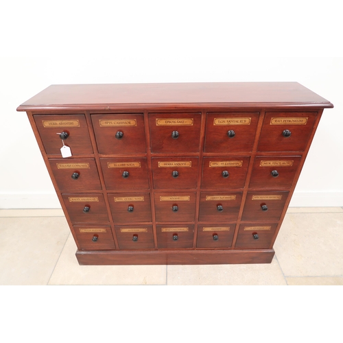 564 - A 19th century style bank of 20 Chemist drawers - Width 104cm x Height 89cm x Depth 27cm - in very g... 