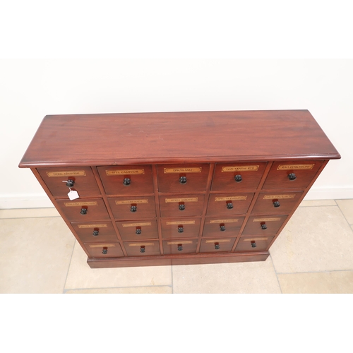 564 - A 19th century style bank of 20 Chemist drawers - Width 104cm x Height 89cm x Depth 27cm - in very g... 