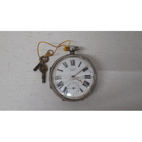 262A - An Edwardian silver cased pocket watch, H. Stone Chester 1908 - case 5.5cm - working in saleroom, ke... 