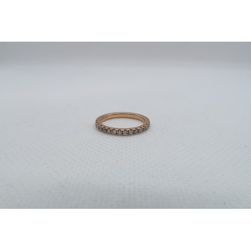 234 - An 18ct rose gold (hallmarked) diamond half eternity ring size G - weight approx 1.7 grams