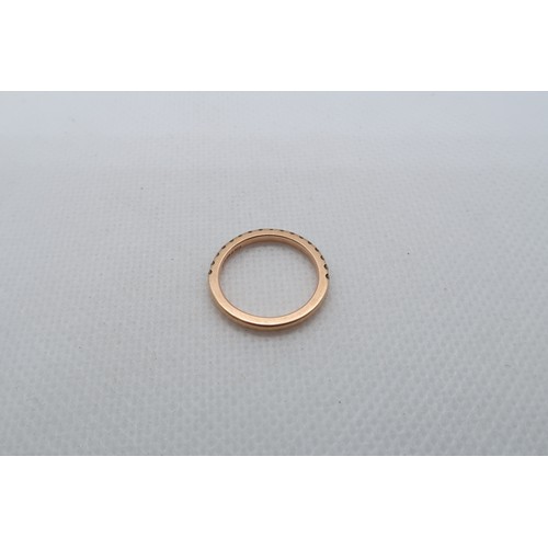 234 - An 18ct rose gold (hallmarked) diamond half eternity ring size G - weight approx 1.7 grams