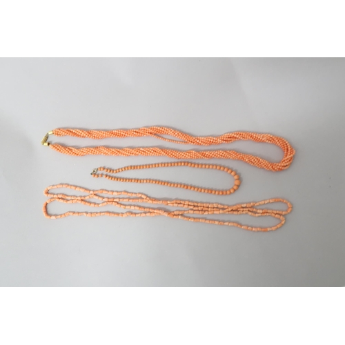 107 - Three coral necklaces