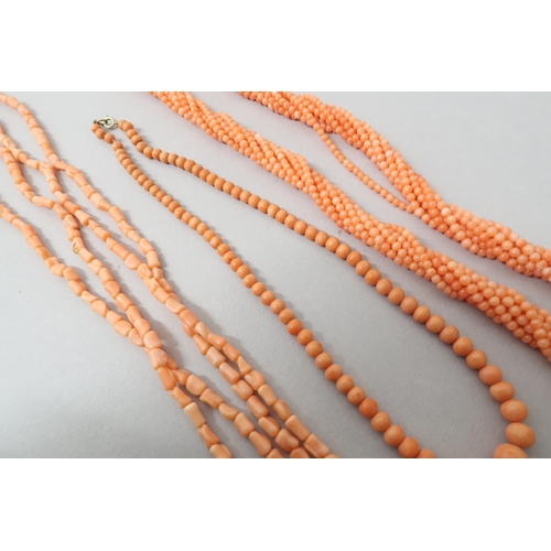 107 - Three coral necklaces