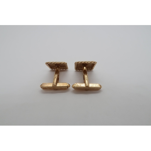 108 - A pair of 9ct (hallmarked) yellow gold cufflinks - approx weight 6.8 grams