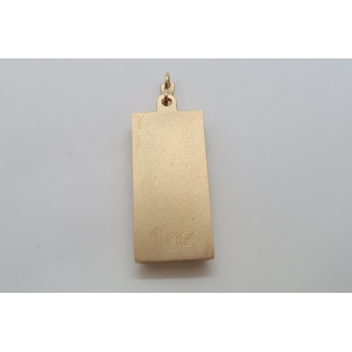 112 - A 9ct yellow gold Ingot 1oz pendant - total weight approx 33.1 grams