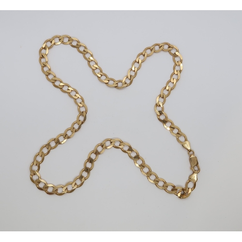 115 - A 9ct (hallmarked) yellow gold chain - 50cm - weight approx 22 grams