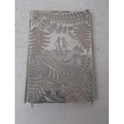 212 - A Victorian silver ladies card case in the form of a book - Samuel Morden & Co London 1882 - good ov... 