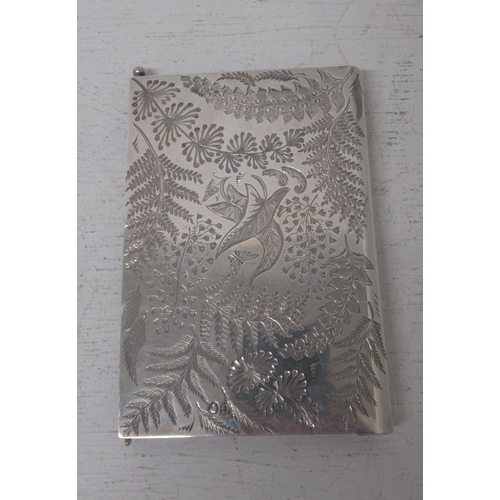 212 - A Victorian silver ladies card case in the form of a book - Samuel Morden & Co London 1882 - good ov... 