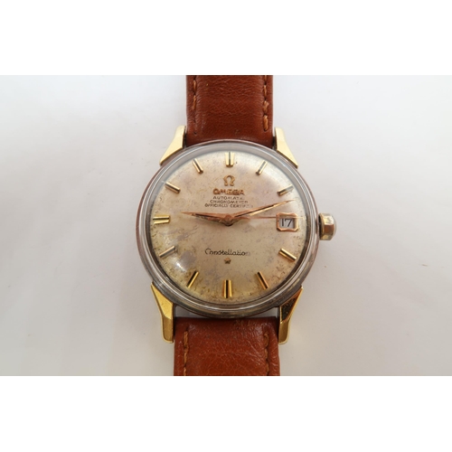 259A - A gents Omega Constellation Automatic wristwatch with stainless steel case 34mm - with gold plated l... 