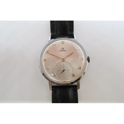 263A - A gents steel cased Omega manual wind wristwatch - case 36mm - with seconds sub dial - working in th... 