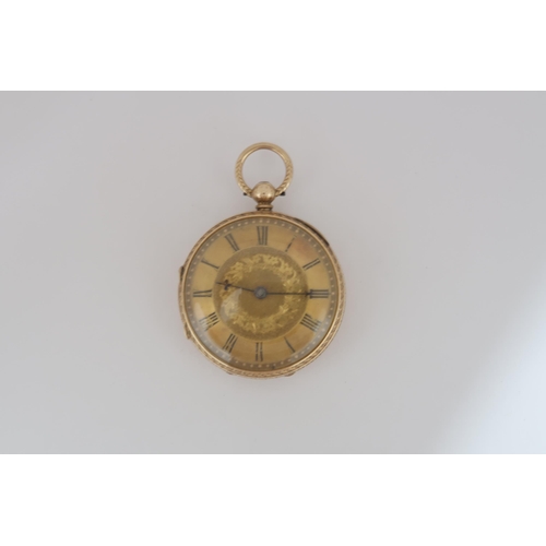 264 - A 12ct (hallmarked) rose gold Thomas Blundell, Liverpool open faced pocket watch - 4cm case - total ... 