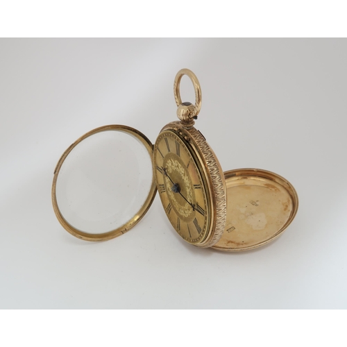 264 - A 12ct (hallmarked) rose gold Thomas Blundell, Liverpool open faced pocket watch - 4cm case - total ... 