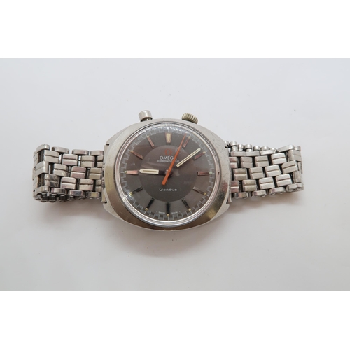 266A - A gents Omega Geneve chronostop manual wind wristwatch, stainless steel case 33mm - working in the s... 