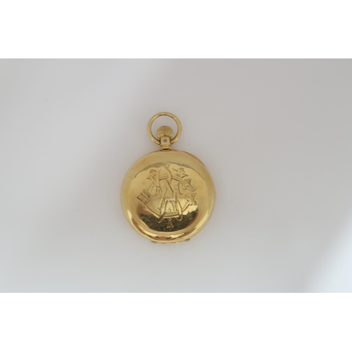 267 - An 18ct hallmarked yellow gold full hunter pocket watch double cased and engraved 1919, approx 4.5cm... 