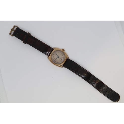 273A - A circa 1920's 9ct gold cased Waltham manual wind wristwatch - case 27mm - with seconds sub dial - w... 