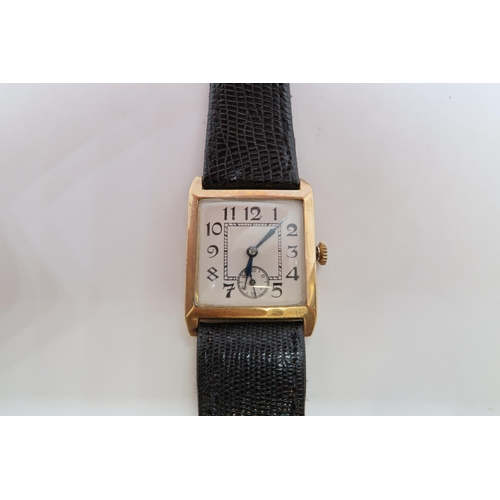 279A - A gents 9ct gold cased Hefik manual wind wristwatch - case 27mm - with seconds sub dial - working in... 