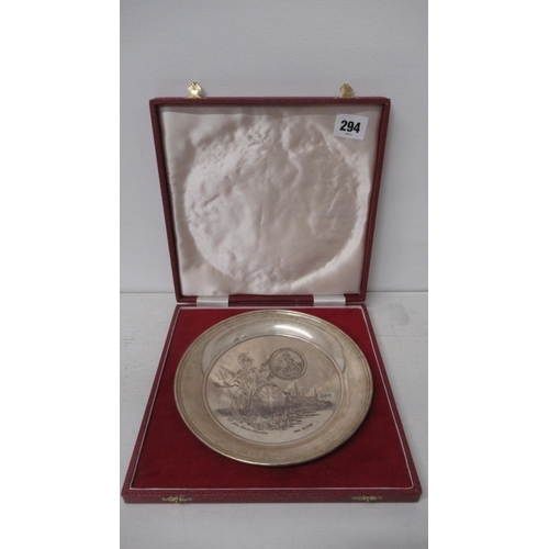 294 - A QEII Commemorative silver plate Roberts & Dore Ltd, Birmingham 1972 designed by John Spencer Churc... 