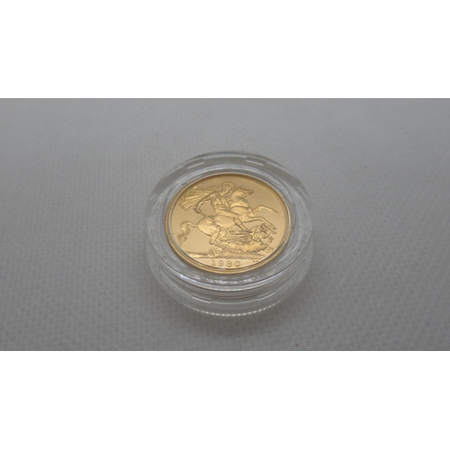 330 - A 1980 proof gold sovereign