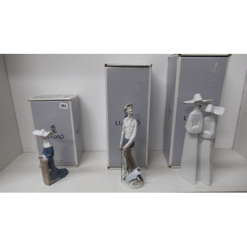 353 - Three Lladro figurines - all boxed and in good condition