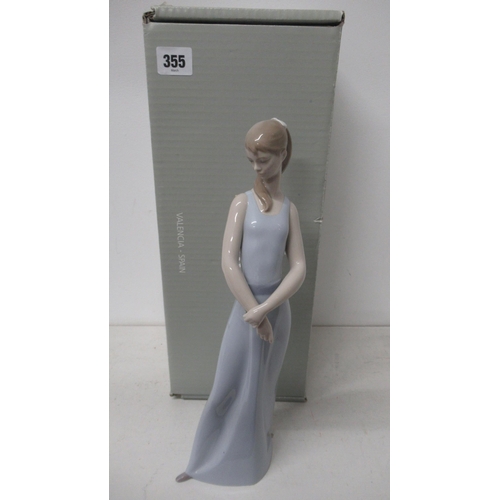 355 - A Lladro figure - The Lady of the Rose (blue)