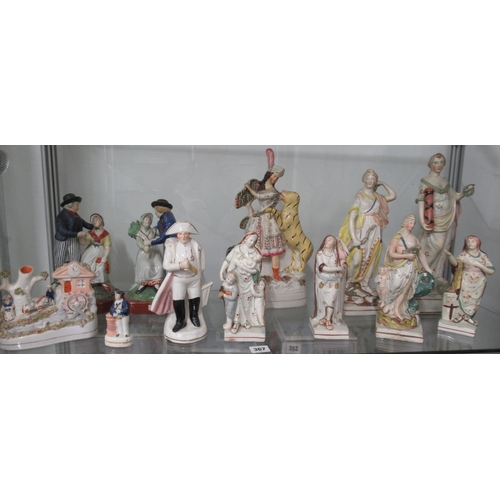 367 - Twelve Staffordshire figures, all with some wear