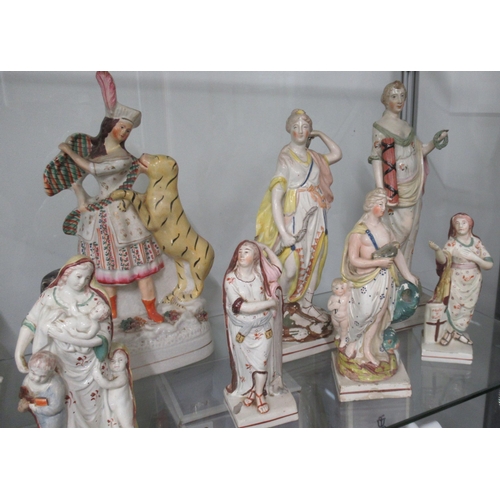 367 - Twelve Staffordshire figures, all with some wear