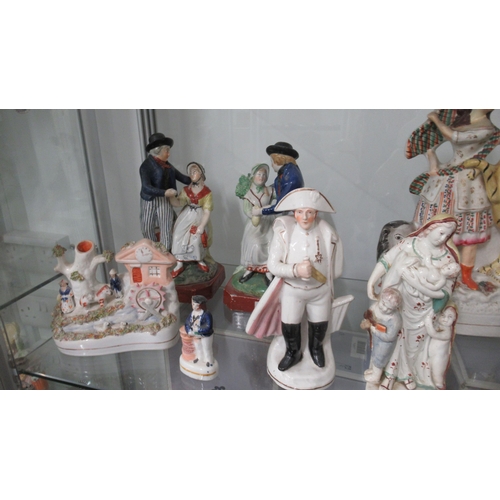 367 - Twelve Staffordshire figures, all with some wear