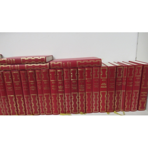 369 - A set of 40 red leather bound hard back Agatha Christie novels with illustrations by Heron Books