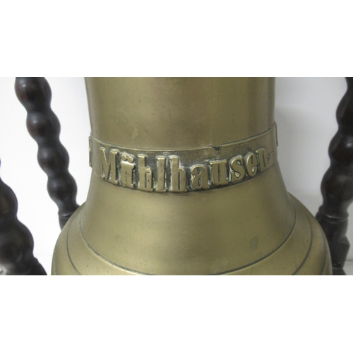 390 - A ships bell on a stand inscribed Mihlhausen 1 Thur H & F Steinbach