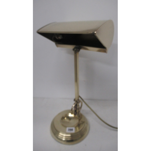 398 - A good quality early 20th century brass desk lamp - will need rewiring before use