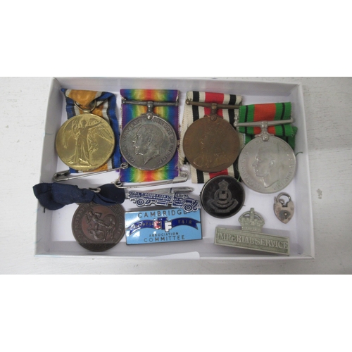 445 - Medals etc; including WWI medal pair for Argyll and Sutherland Highlanders