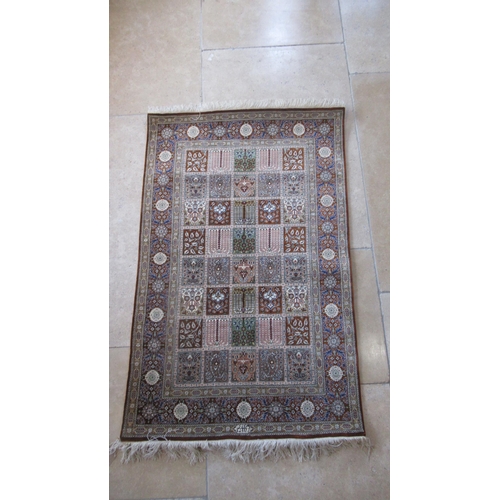 485 - A hand woven Qoom silk rug - 120cm x 75cm - with certificate