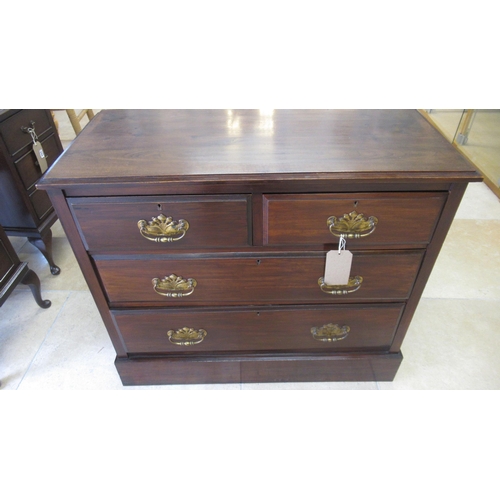 512 - A circa 1900's walnut chest of two over two drawers on a plinth base - Width 93cm x Height 79cm - re... 