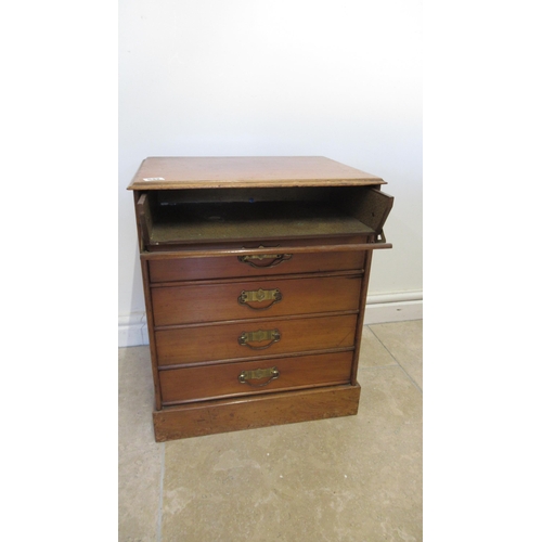 542 - An early 20th century bank of filing drawers, 53cm high x 44cm wide x 35cm deep