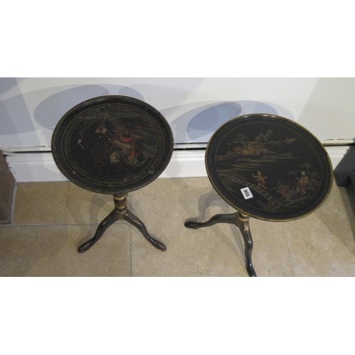 558 - Two chinoiserie wine tables