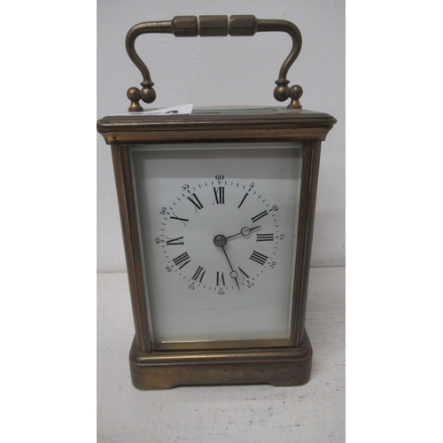 559 - A good quality Hands French carriage clock, striking on a gong - not working