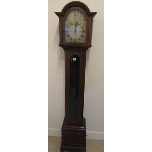 561 - A good quality 20th century Grandmother clock with a three train movement pendulum and three weights... 