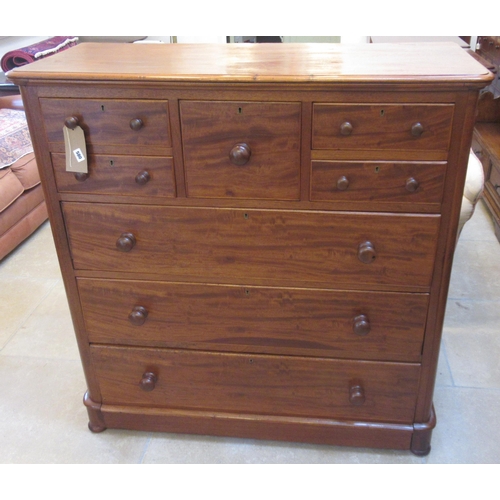 580 - A Victorian mahogany chest of eight drawers with cedar lining - Width 118cm x Height 120cm - restore... 