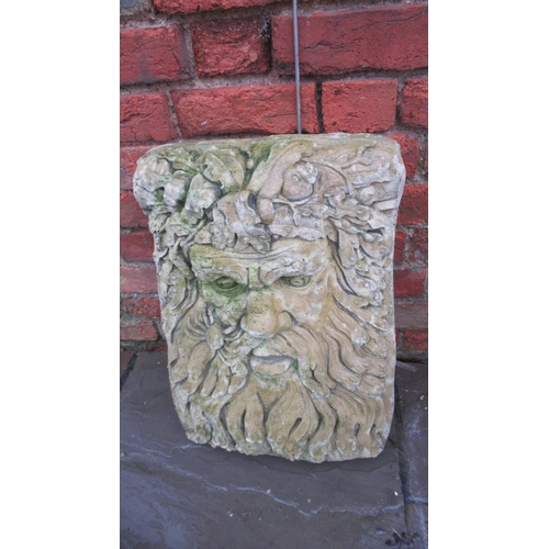 600 - A cast stone fountain mask of Neptune - Width 41cm x Height 57cm