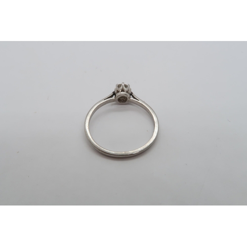 64 - A platinum, hallmarked, and diamond solitaire ring, old mine cut diamond, approx 0.35ct, size P/Q, a... 