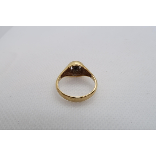 70 - An 18ct (hallmarked) yellow gold single stone diamond ring size O - approx weight 5 grams