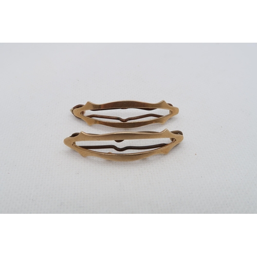 78 - A pair of 9ct (hallmarked) clips - 4.5cm - weight approx 6.5 grams