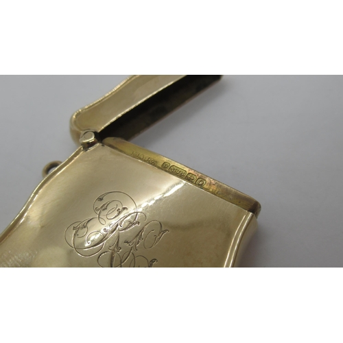 210 - A Victorian 9ct (hallmarked) gold vesta case - Birmingham 1863 - 4cm x 3.5cm - approx weight 18.8 gr... 